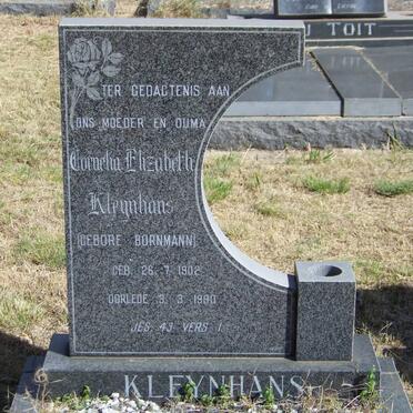 KLEYNHANS Cornelia Elizabeth nee BORNMANN 1902-1990