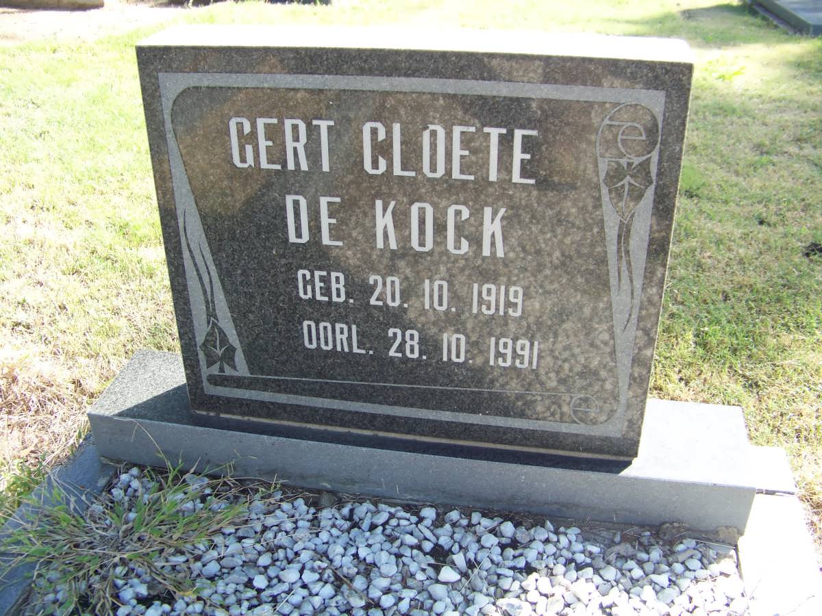 KOCK Gert Cloete, de 1919-1991