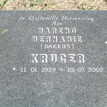 KRUGER Barend Bernabie 1929-2002