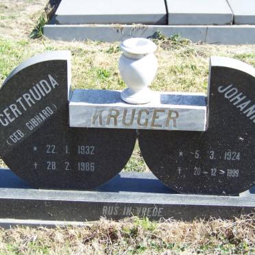 KRUGER Johannes 1924-1999 &amp; Gertruida GIBHARD 1932-1986