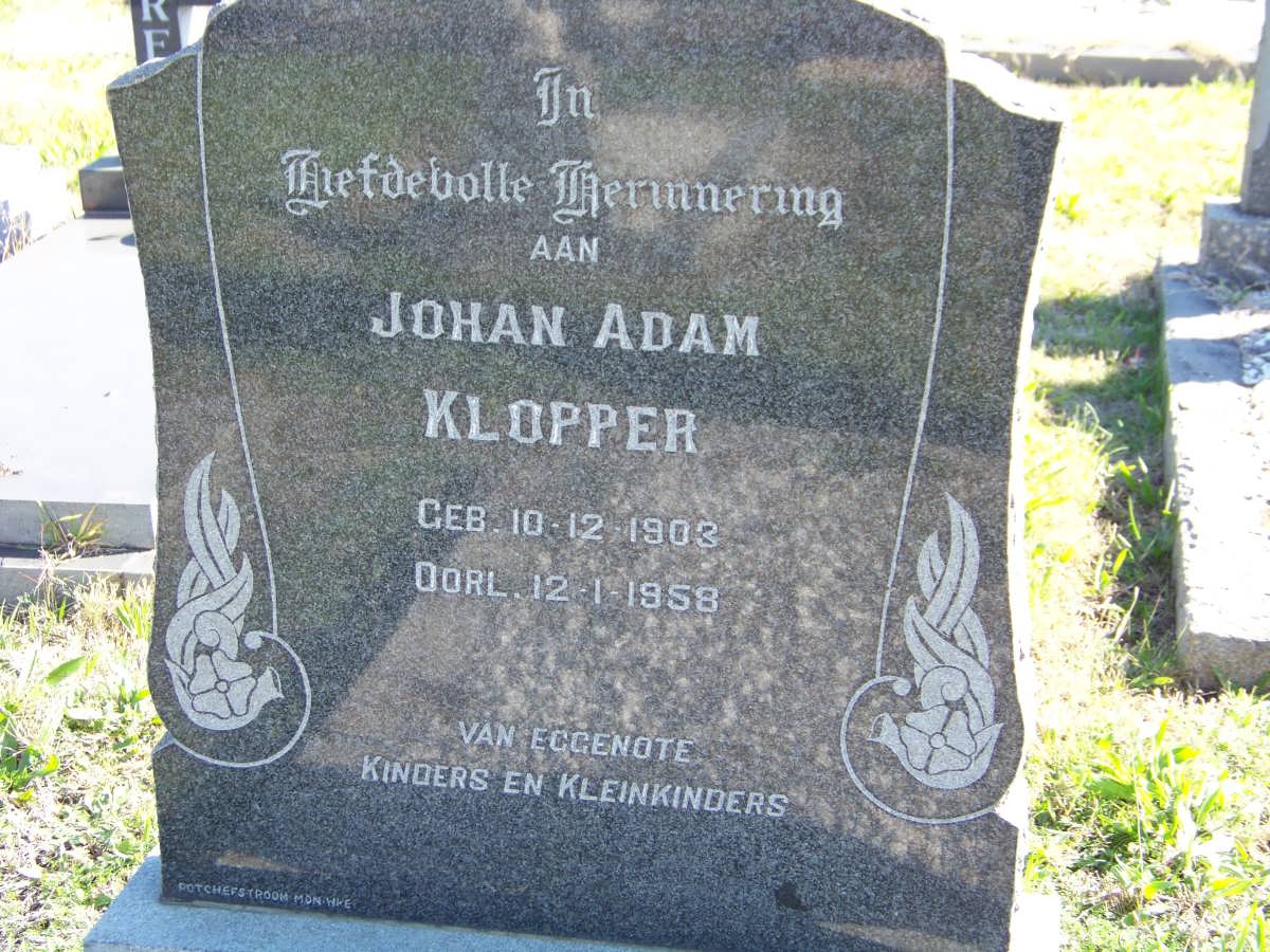 KLOPPER Johan Adam 1903-1958