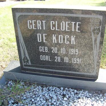 KOCK Gert Cloete, de 1919-1991