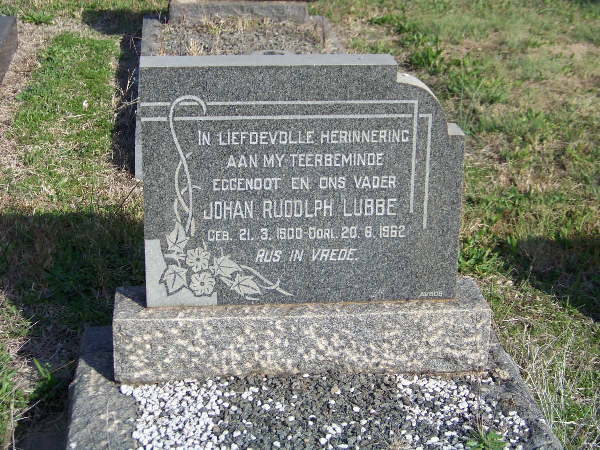 LUBBE Johan Rudolph 1900-1962
