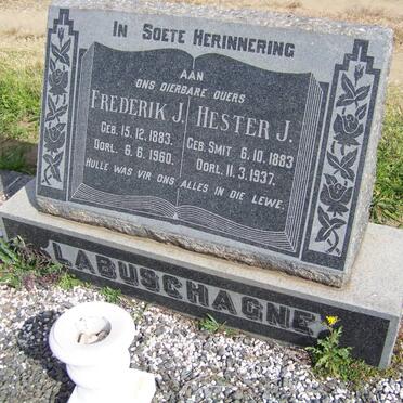 LABUSCHAGNE Frederik J. 1883-1960 &amp; Hester J. SMIT 1883-1937