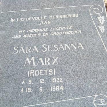 MARX Sara Susanna nee ROETS 1922-1984