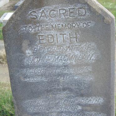 MACMILLAN Edith 1866-1926