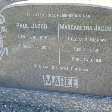 MAREE Paul Jacob 1909-1957 &amp; Margaretha Jacoba v.d. MERWE 1911-1984