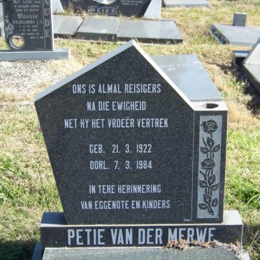 MERWE Petie, van der 1922-1984