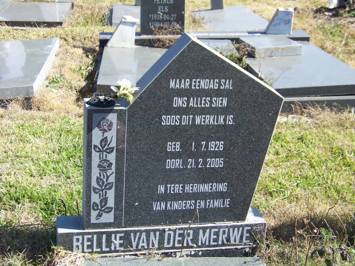 MERWE Bellie, van der 1926-2005