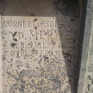 MERWE Cornelia Sophia, v.d. 1862-1940