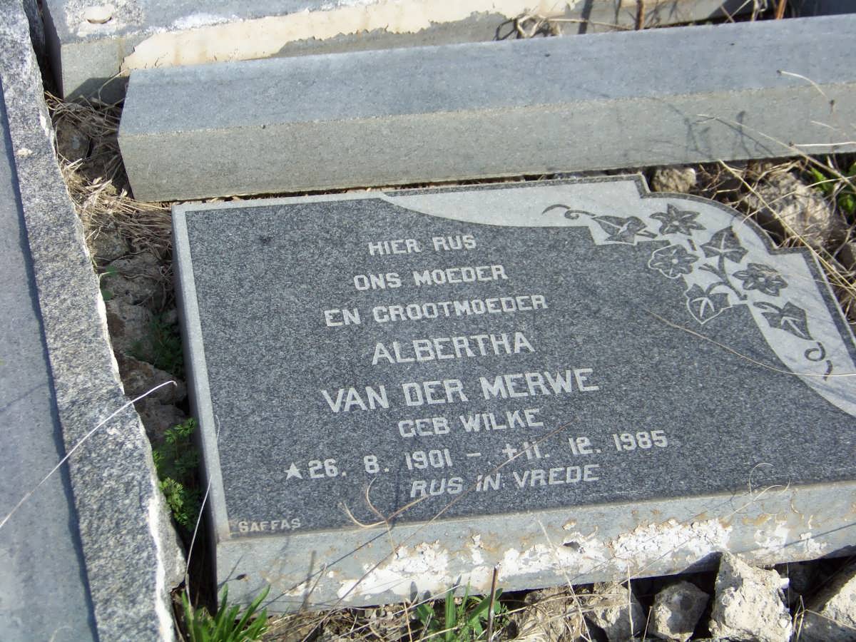 MERWE Albertha, van der nee WILKE 1901-1985
