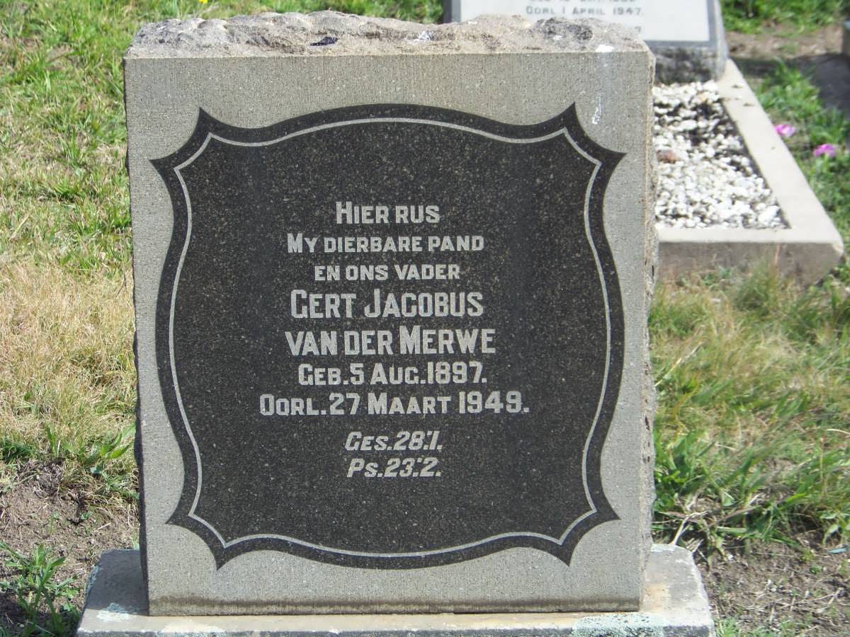 MERWE Gert Jacobus, van der 1897-1949