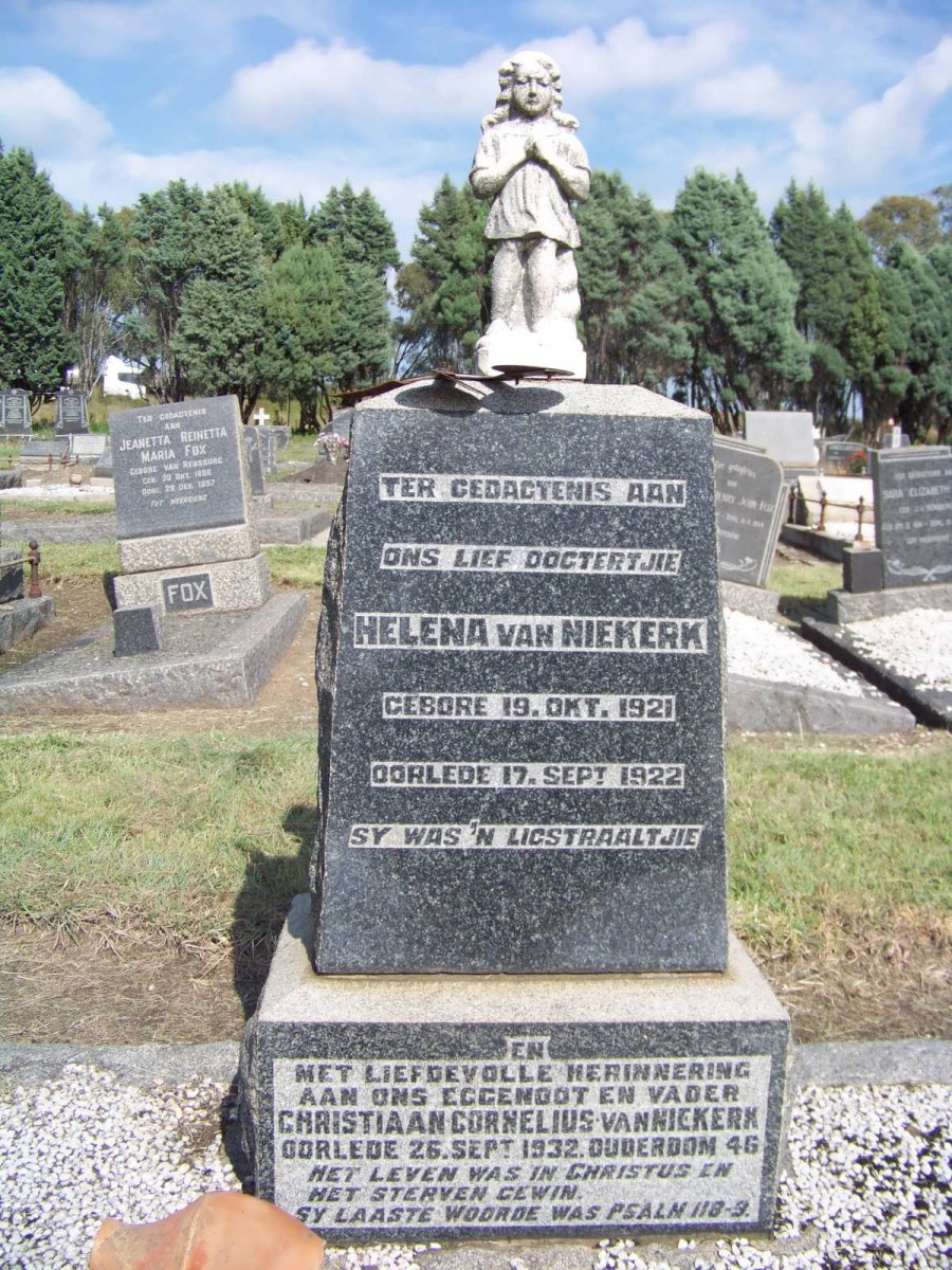 NIEKERK Christiaan Cornelius, van -1932 :: VAN NIEKERK Helena 1921-1922