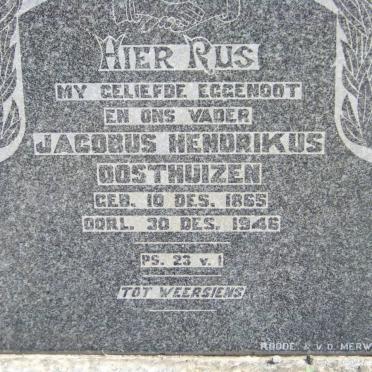 OOSTHUIZEN Jacobus Hendrikus 1865-1946