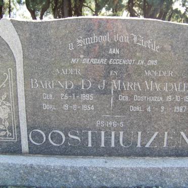OOSTHUIZEN Barend D.J. 1895-1954 &amp; Maria Magdalena OOSTHUIZEN 1907-1987