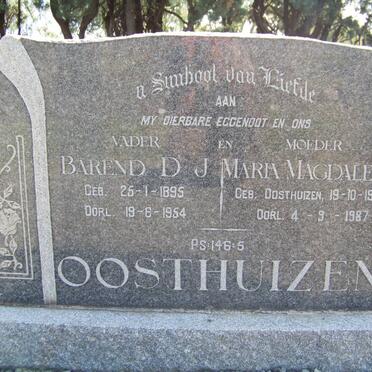 OOSTHUIZEN Barend D.J. 1895-1954 &amp; Maria Magdalena OOSTHUIZEN 1907-1987