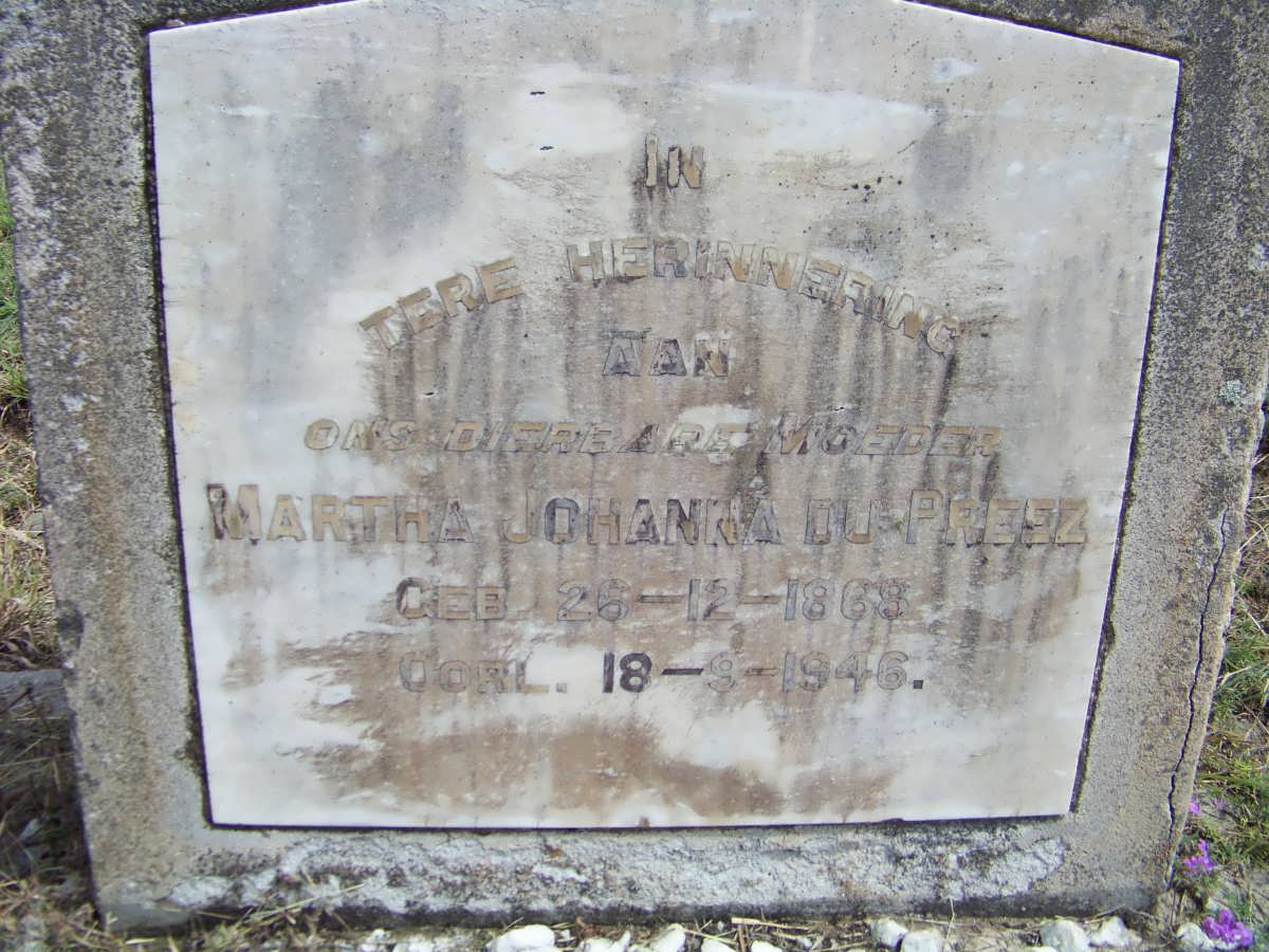 PREEZ Martha Johanna, du 1868-1946