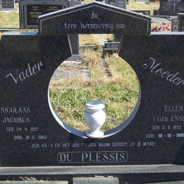 PLESSIS Nicolaas Jacobus, du 1921-1983 &amp; Ellen ENSLIN 1922-1998