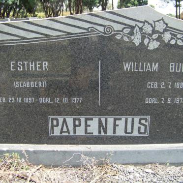 PAPENFUS Willem Bucknall 1887-1973 &amp; Esther SLABBERT 1897-1977