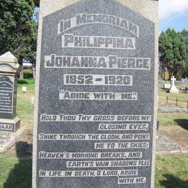 PIERCE Philippina Johanna 1852-1920