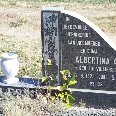 PLESSIS Albertina A., du nee DE VILLIERS 1923-1992