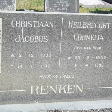 RENKEN Christiaan Jacobus 1893-1966 &amp; Heilbrecght Cornelia VAN WYK 1902-1983