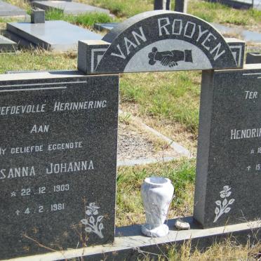 ROOYEN Hendrik Lodewyk, van 1903-1990 &amp; Susanna Johanna 1903-1981
