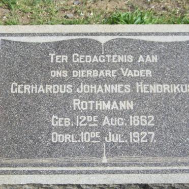ROTHMANN Gerhardus Johannes Hendrikus 1862-1927