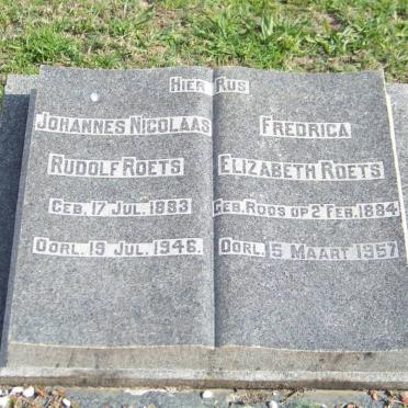 ROETS Johannes Nicolaas Rudolf 1883-1946 &amp; Fredrica Elizabeth ROOS 1884-1957