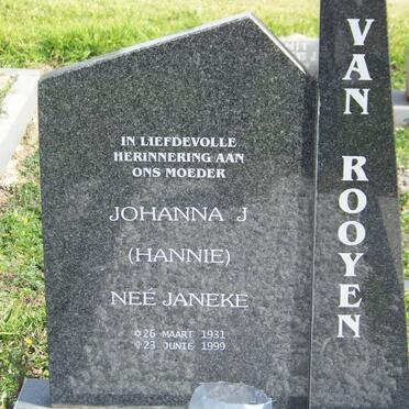 ROOYEN Johanna J., van nee JANEKE 1931-1999