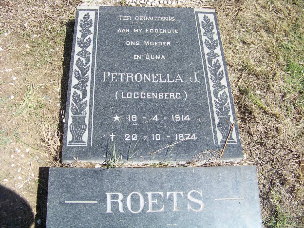 ROETS Petronella J. nee LOGGENBERG 1914-1974