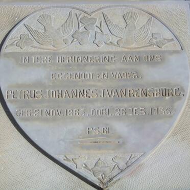 RENSBURG Petrus Johannes, J. van 1865-1936