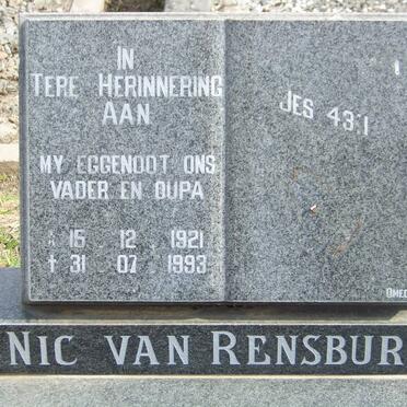 RENSBURG Nic, van 1921-1993