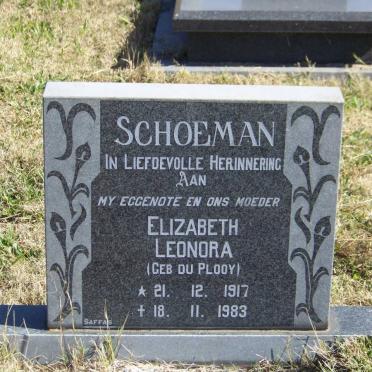 SCHOEMAN Elizabeth Leonora nee DU PLOOY 1917-1983