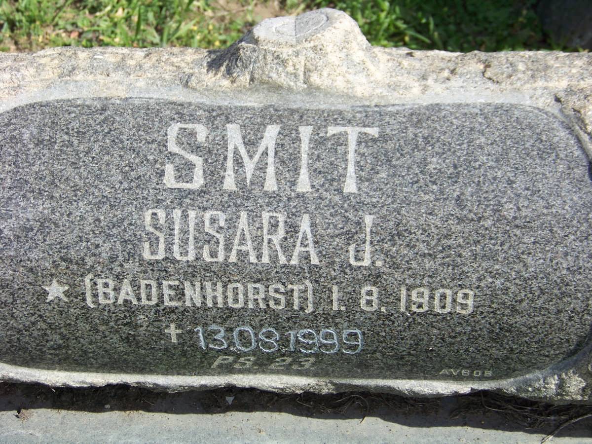 SMIT Susara J. nee BADENHORST 1909-1999