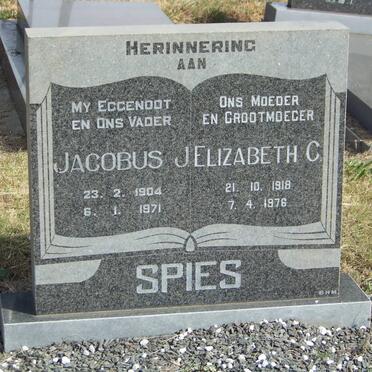 SPIES Jacobus J. 1904-1971 &amp; Elizabeth C. 1918-1976