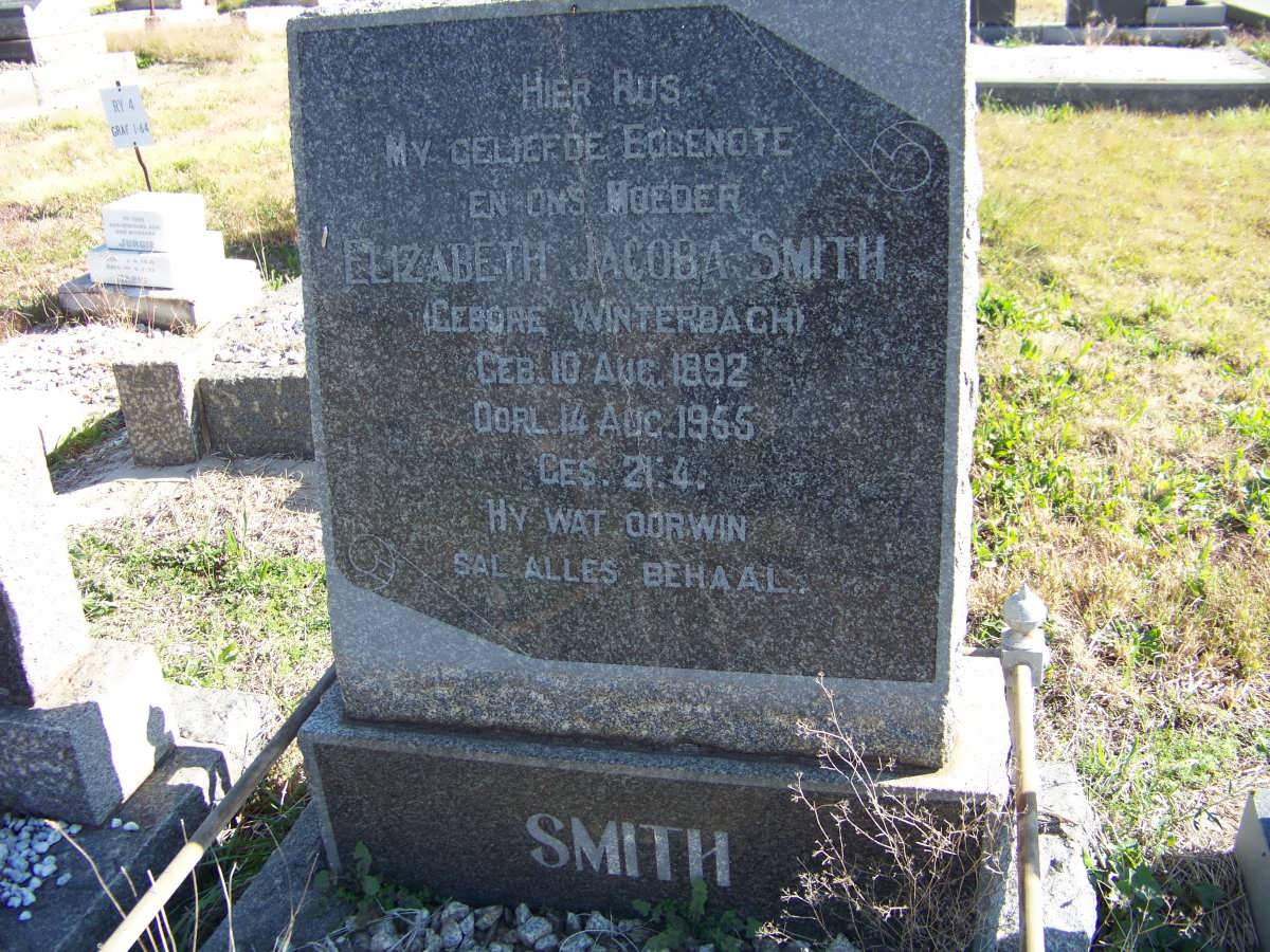 SMITH Elizabeth Jacoba nee WINTERBACH 1892-1955