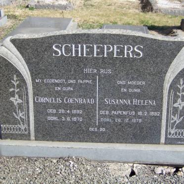 SCHEEPERS Cornelis Coenraad 1892-1970 &amp; Susanna Helena PAPENFUS 1892-1979