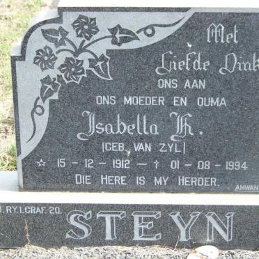 STEYN Isabella H. nee VAN ZYL 1912-1994