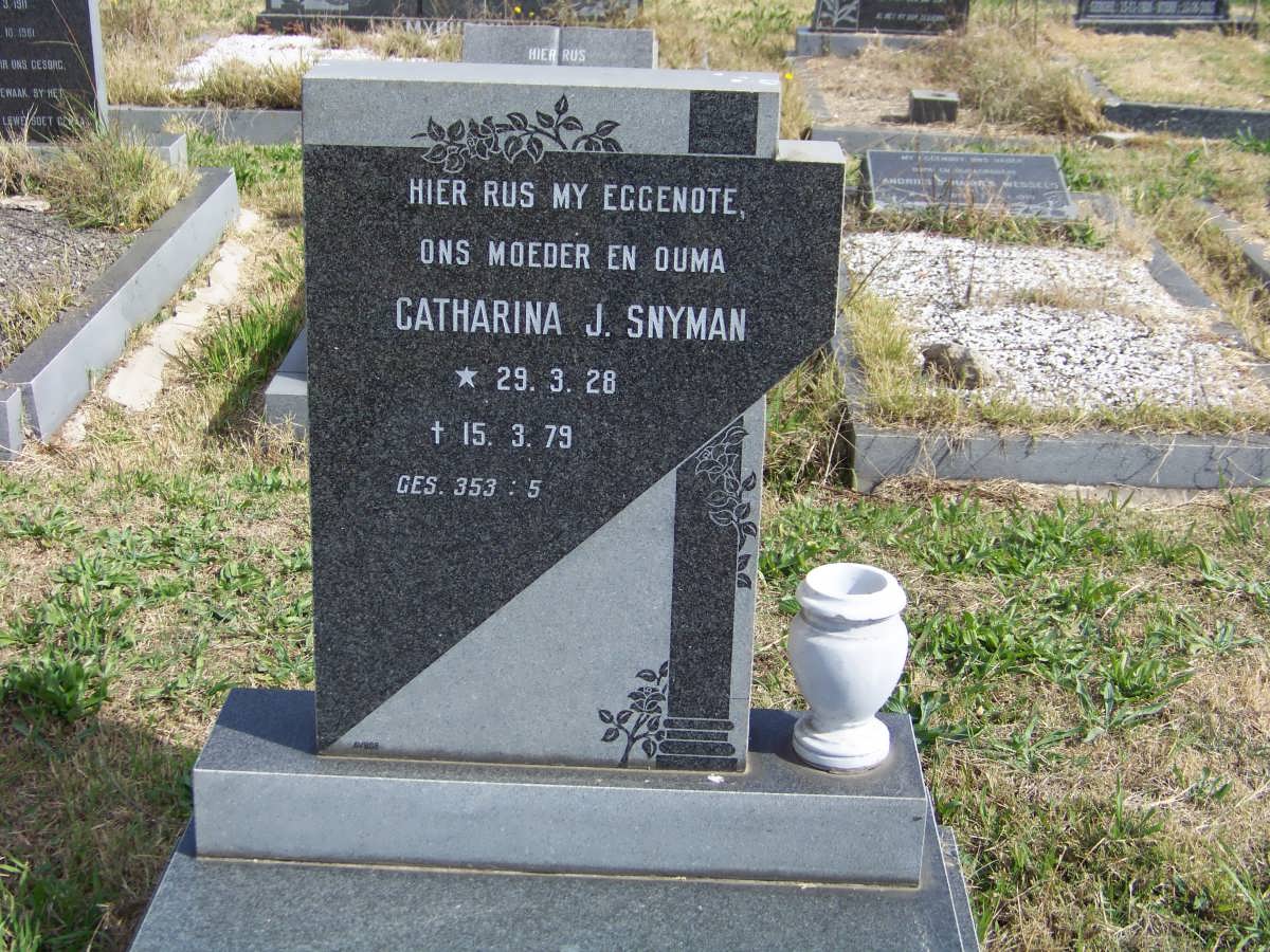 SNYMAN Catharina J. 1928-1979