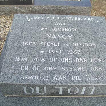 TOIT Nancy, du nee STEYL 1905-1987