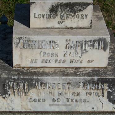 TANNER Catherine Hamilton nee HAIR -1910