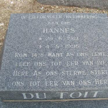 TOIT Hannes, du 1913-1995