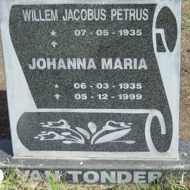 TONDER Willem Jacobus Petrus, van 1935- &amp; Johanna Maria 1935-1999