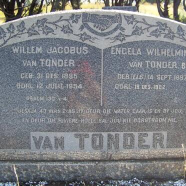 TONDER Willem Jacobus, van 1895-1954 &amp; Engela Wilhelmina voorheen BLOEM nee ELS 1897-1982