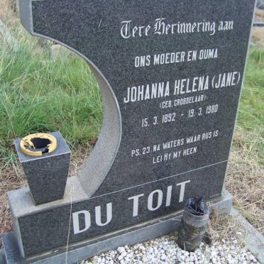 TOIT Johanna Helena, du nee GROBBELAAR 1892-1980