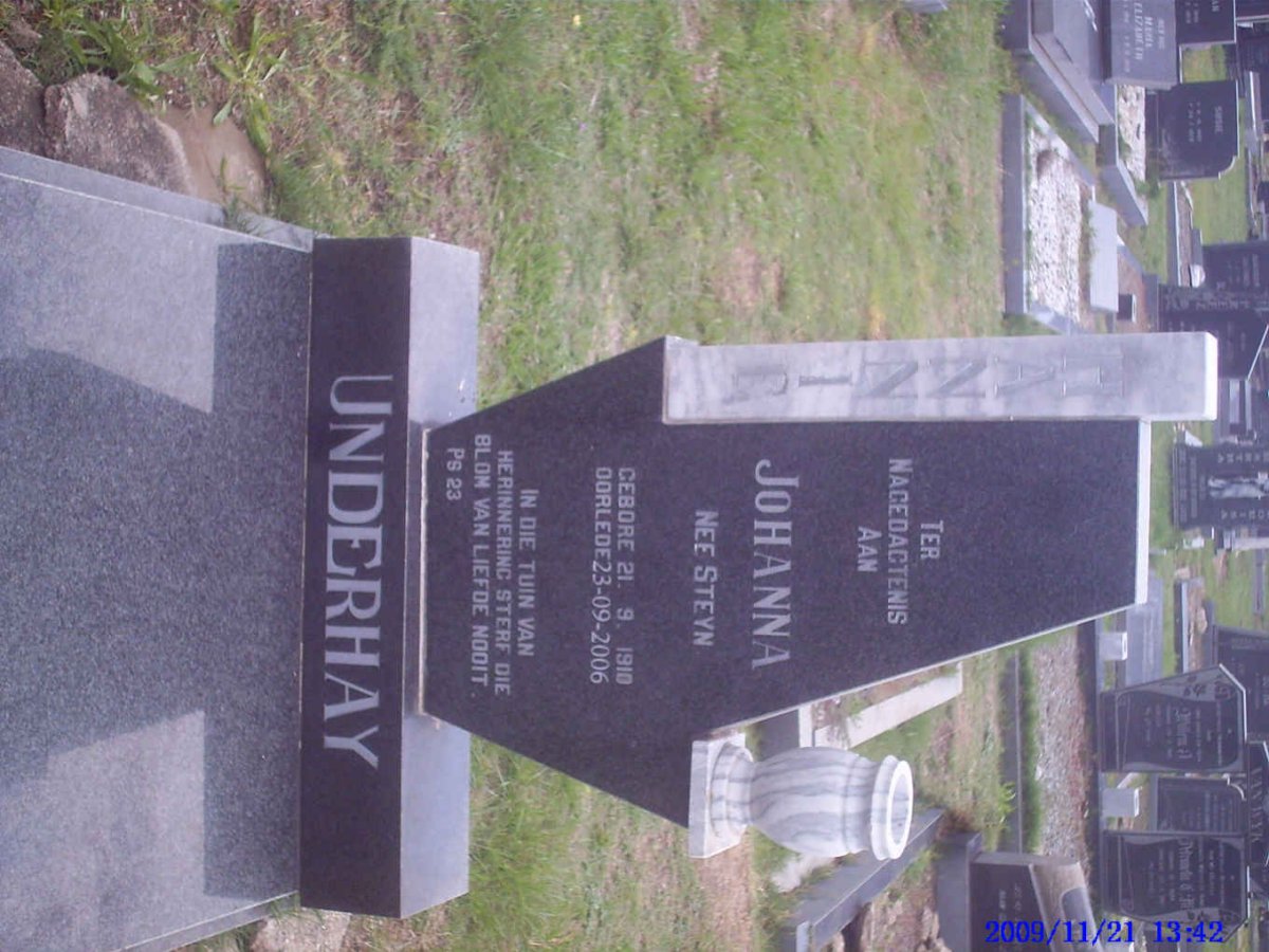 UNDERHAY Johanna nee STEYN 1910-2006