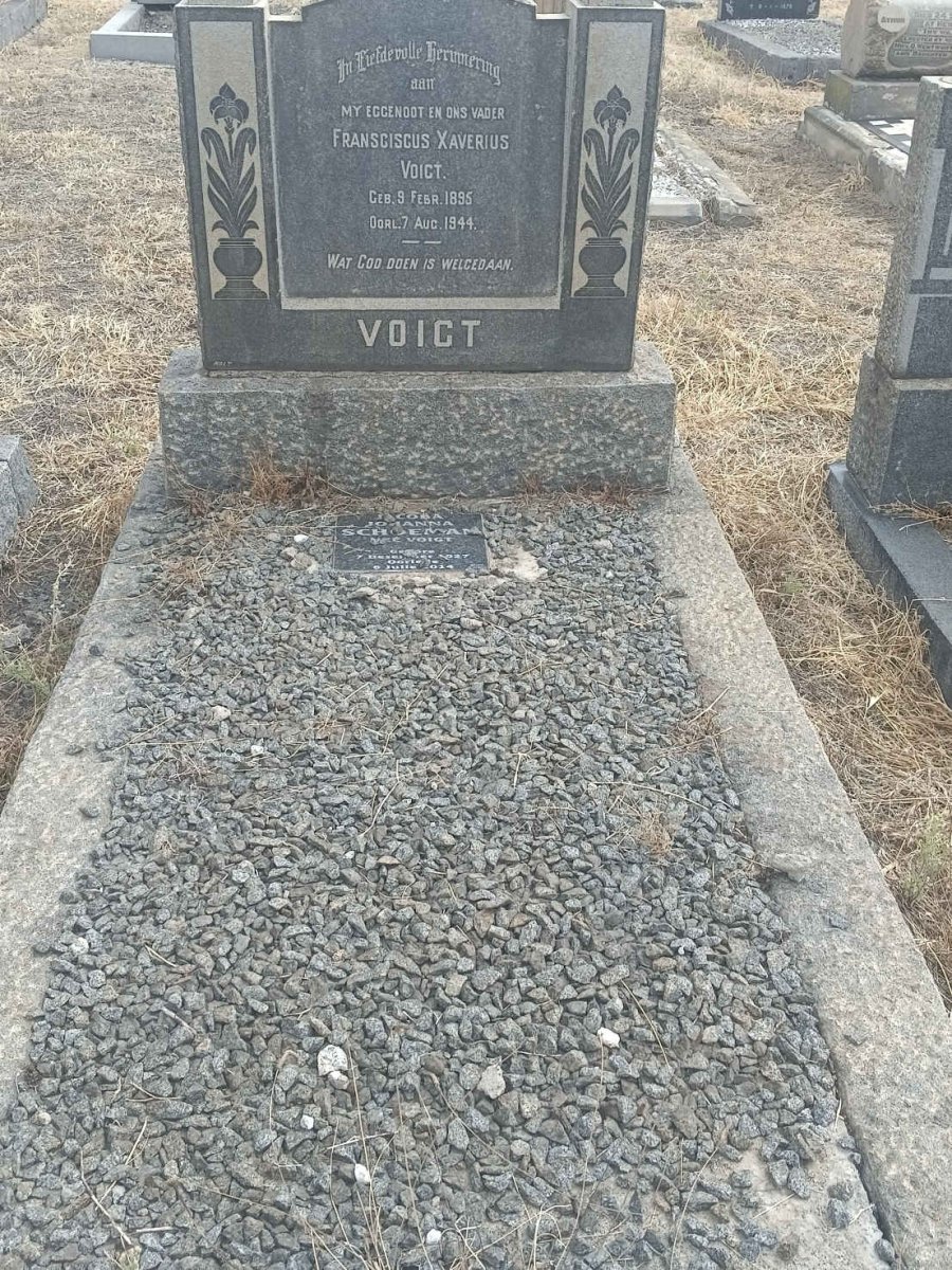 VOIGT Fransciscus Xaverius 1895-1944 :: SCHOEMAN Jacoba Johanna nee VOIGT 1927-2014 _1
