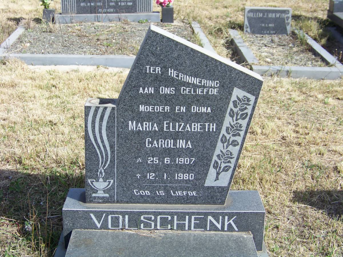VOLSCHENK Maria Elizabeth Carolina 1907-1980