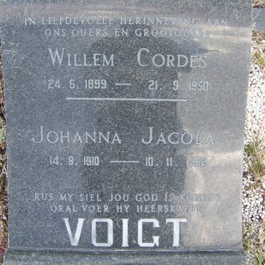 VOIGT Willem Cordes 1899-1950 &amp; Johanna Jacoba 1910-1982
